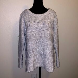 Grey knit long sweater M